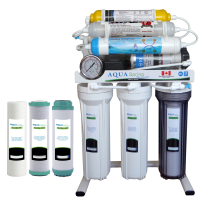 دستگاه تصفیه آب آکوآ اسپرینگ مدل NF8200 به همراه فیلتر تصفیه آب بسته 3 عددی