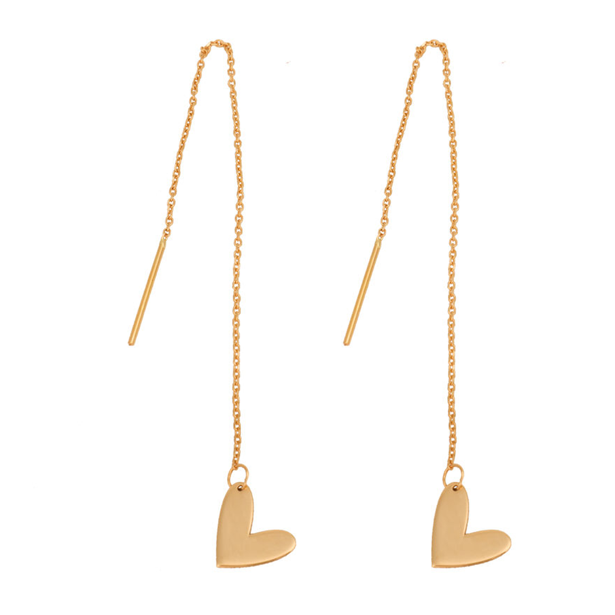 گوشواره طلا زنانه طرح قلب مینیمال قو طلایی کد 035458 گوشواره طلا زنانه طرح قلب مینیمال قو طلایی کد 035458