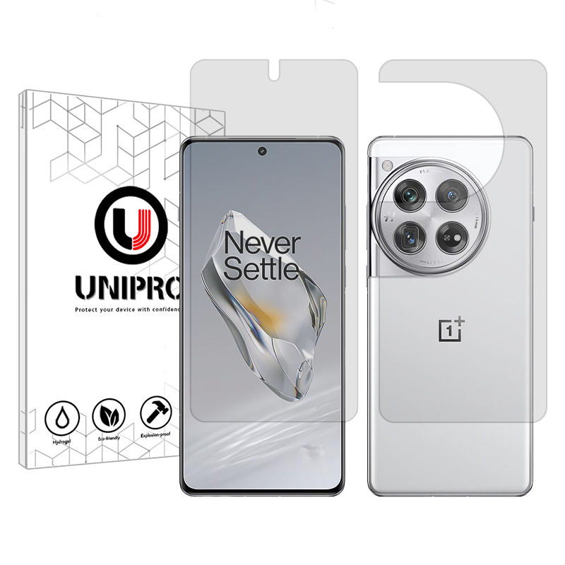 گلس گوشی وان پلاس 12 شفاف یونی پرو مدل Star 4 به همراه محافظ پشت گوشی