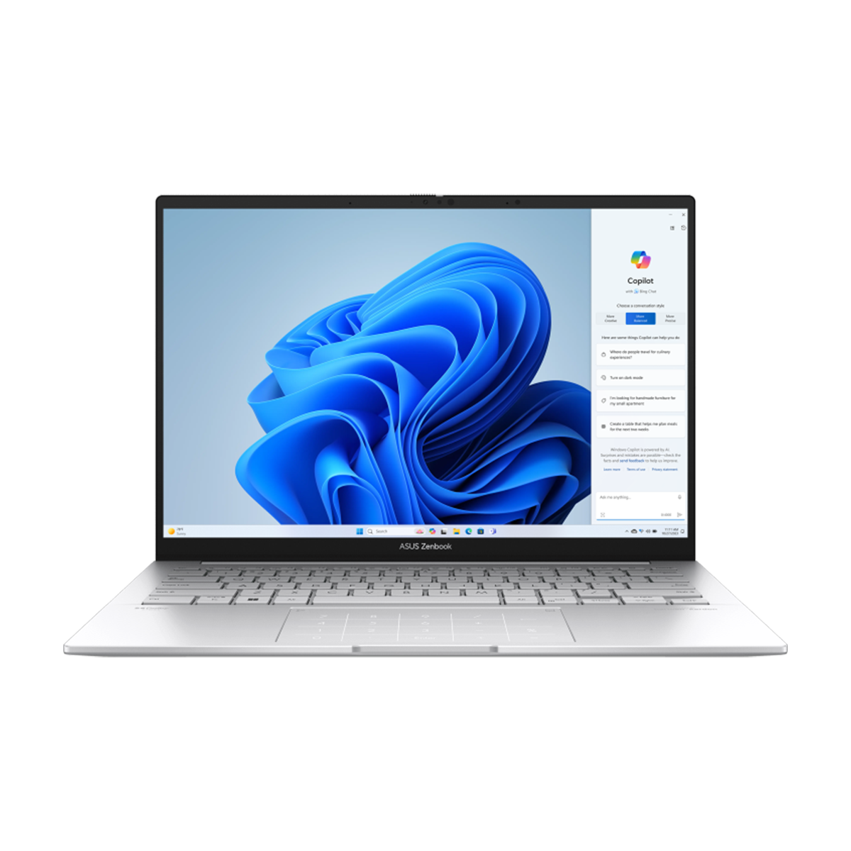 لپ تاپ ایسوس 14 اینچی مدل Zenbook 14 OLED UX3405MA Ultra 9 185H 32GB 1TB فاقد Numeric Pad-small-image