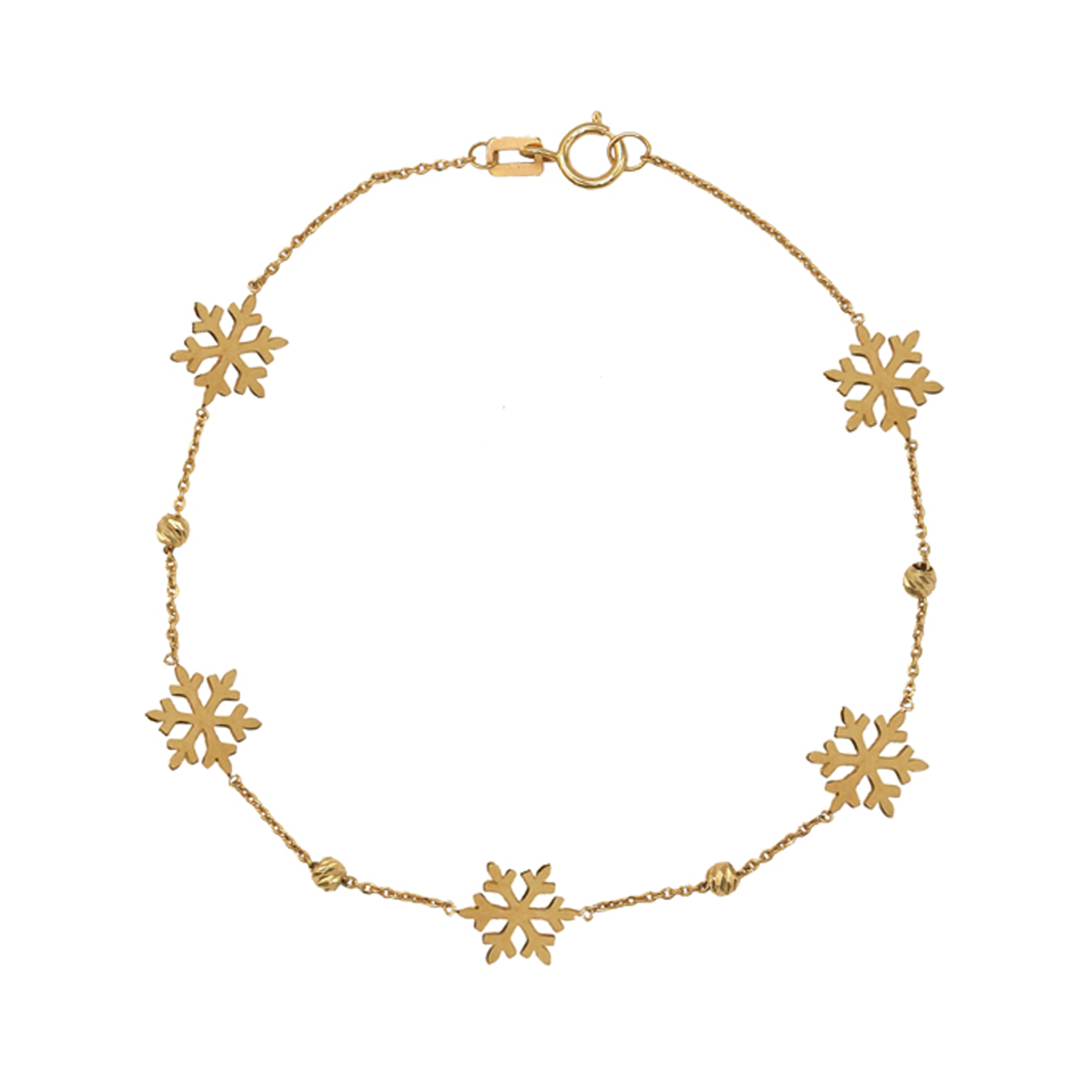 دستبند طلا زنانه طرح گوله برف کریسمسی قو طلایی کد B012697
