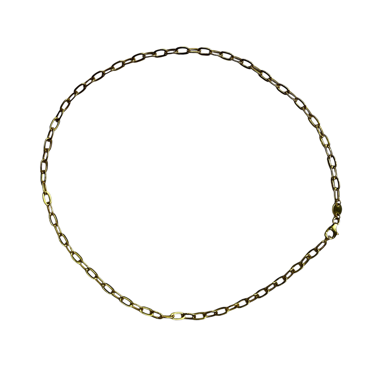 زنجیر طلا زنانه طرح قلمدون مدل بافت ریز 40 سانتی متر