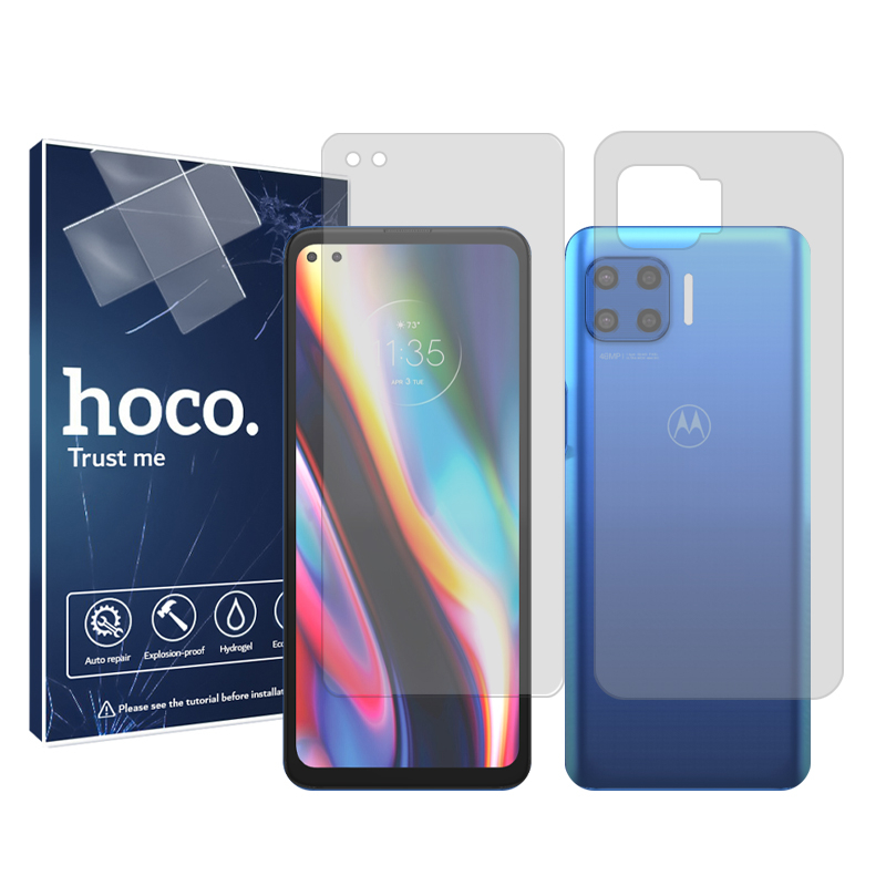 گلس گوشی موتورولا Moto G 5G Plus هوکو مدل Resistant به همراه محافظ پشت گوشی