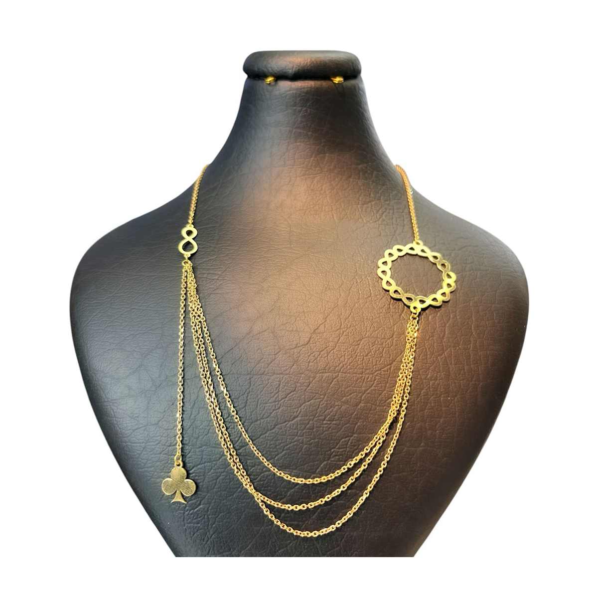 گردنبند طلا زنانه طرح ترکیبی آس اینفینیتی