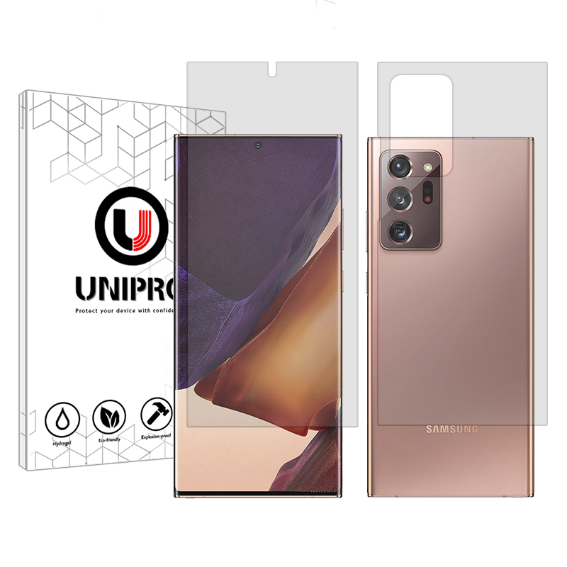 گلس گوشی شفاف سامسونگ Galaxy Note20 Ultra یونی پرو مدل Explosion Proof به همراه محافظ پشت گوشی