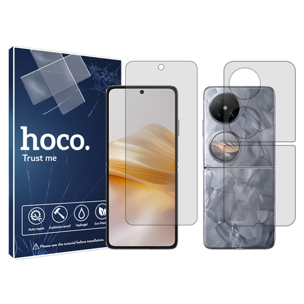 گلس گوشی شفاف هوآوی Pocket 2 هوکو مدل Resistant به همراه محافظ پشت گوشی گلس گوشی شفاف هوآوی Pocket 2 هوکو مدل Resistant به همراه محافظ پشت گوشی