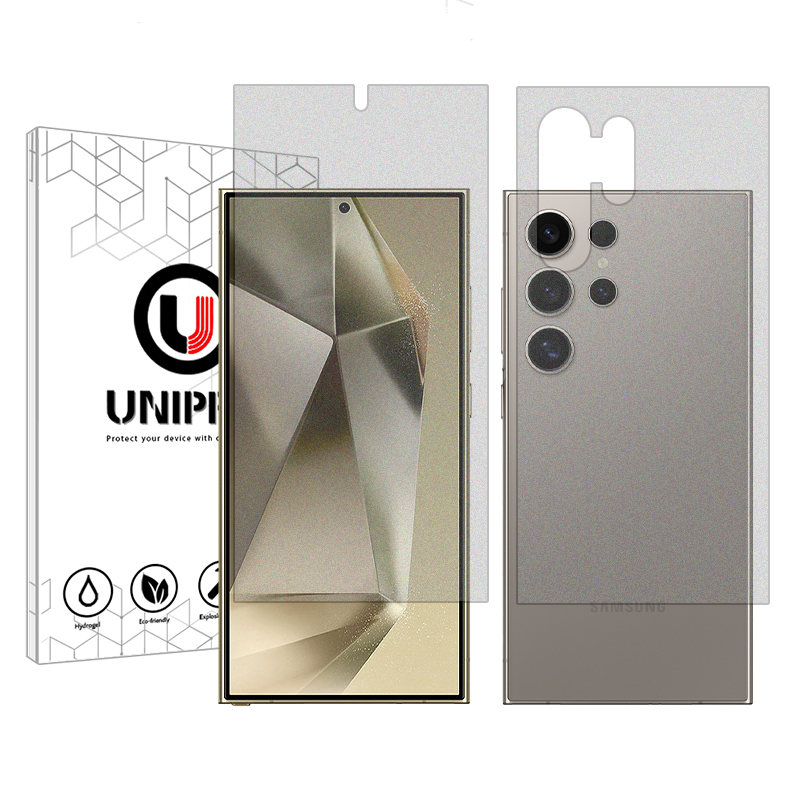 گلس گوشی مات سامسونگ Galaxy S24 Ultra یونی پرو مدل Explosion Proof به همراه محافظ پشت گوشی