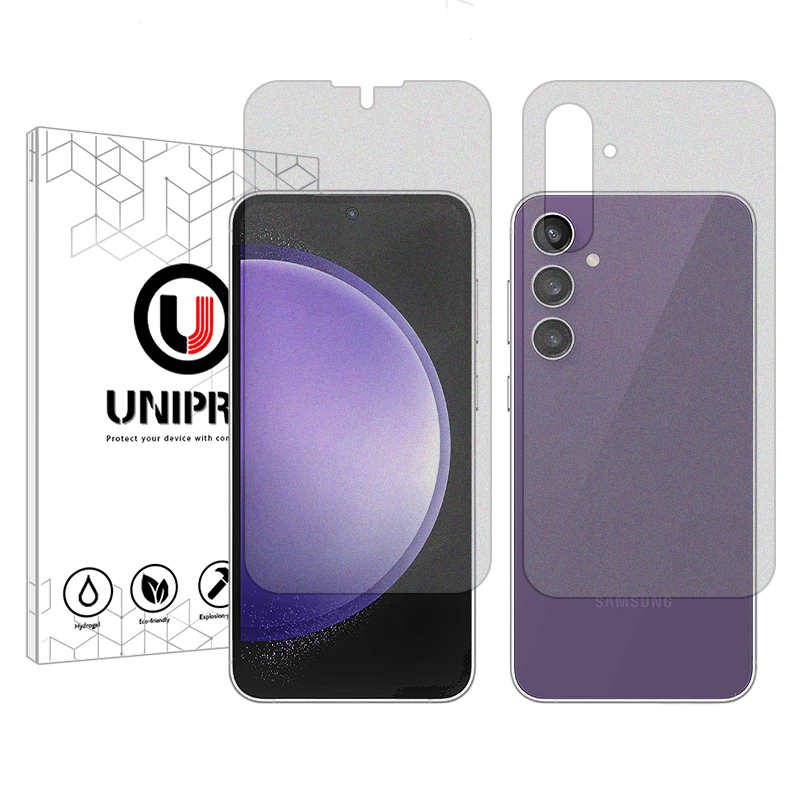 گلس گوشی مات سامسونگ Galaxy S23 FE یونی پرو مدل Explosion Proof به همراه محافظ پشت گوشی