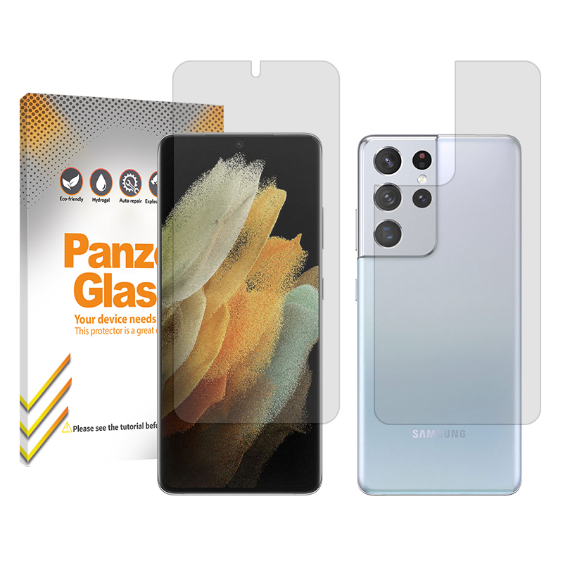 گلس گوشی شفاف سامسونگ Galaxy S21 Ultra 5G پنزر گلس مدل Resistant به همراه محافظ پشت گوشی