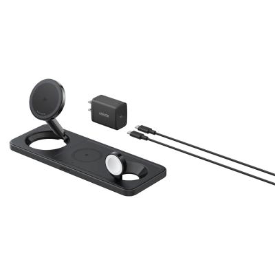 شارژر انکر مدل MagGo Wireless Charging B25M1 به همراه شارژر دیواری 40 وات انکر و کابل تایپ سی به طول 1.5 متر