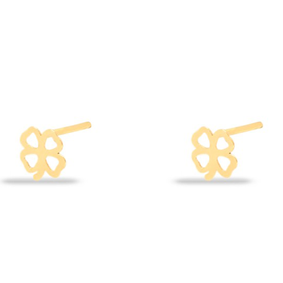 گوشواره طلا زنانه طرح شبدر ساده قو طلایی کد E039106 گوشواره طلا زنانه طرح شبدر ساده قو طلایی کد E039106