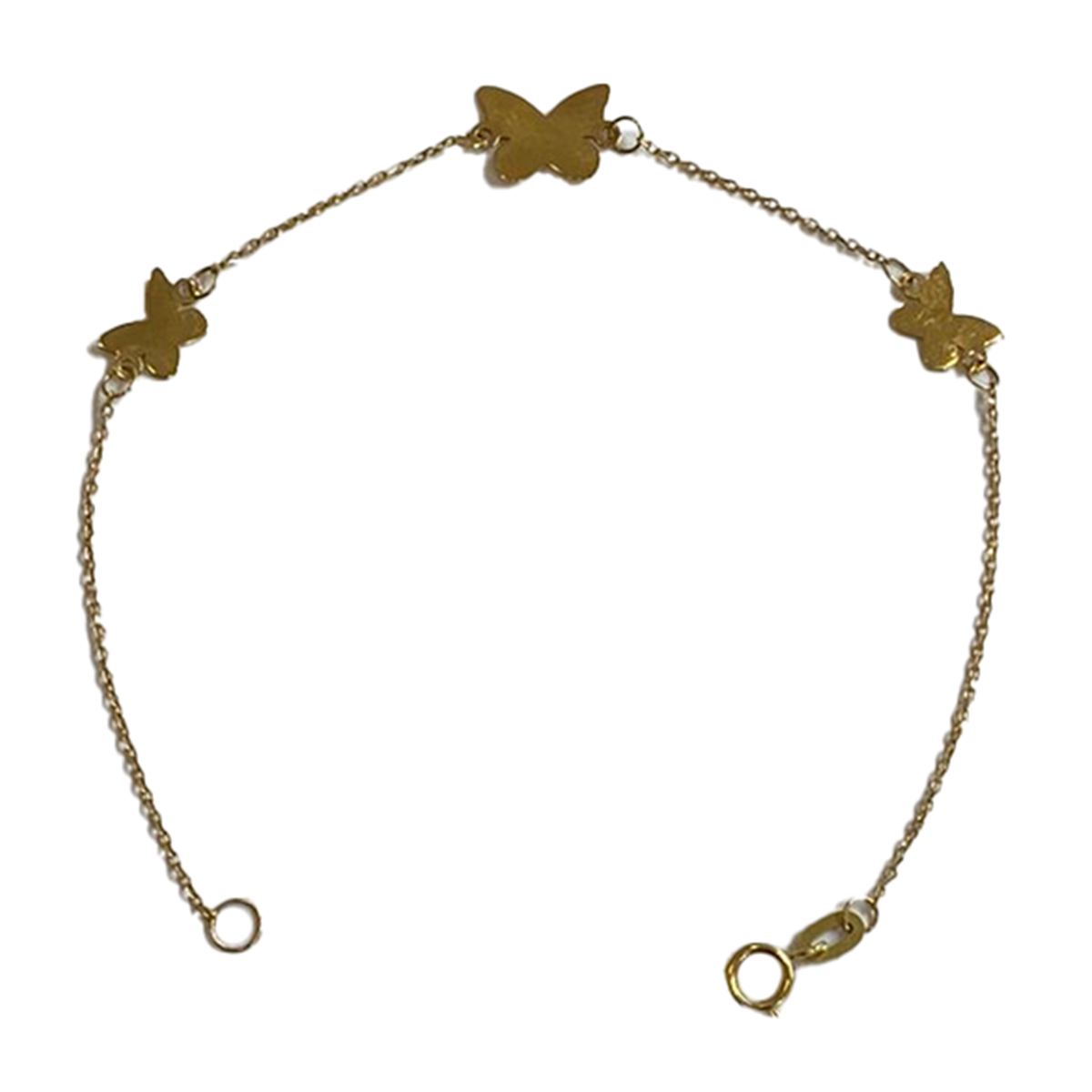 دستبند طلا زنانه طرح سه پروانه