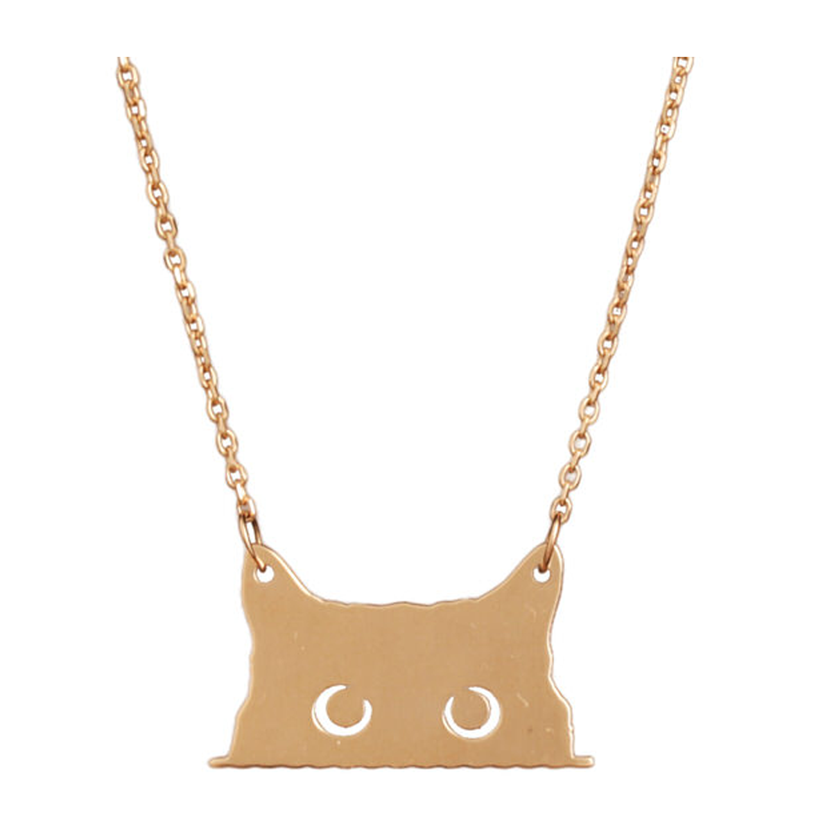 گردنبند طلا زنانه طرح گربه اسکاتیش قو طلایی کد P025600