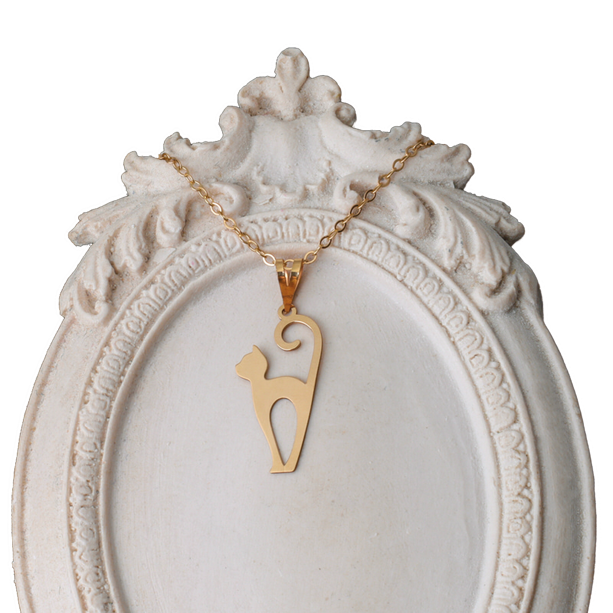 آویز طلا زنانه طرح گربه ملوس قو طلایی کد P025872