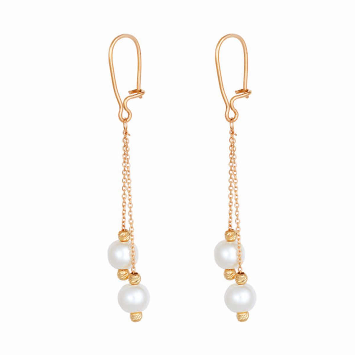 گوشواره طلا زنانه طرح البرنادو و شل قو طلایی کد E043362